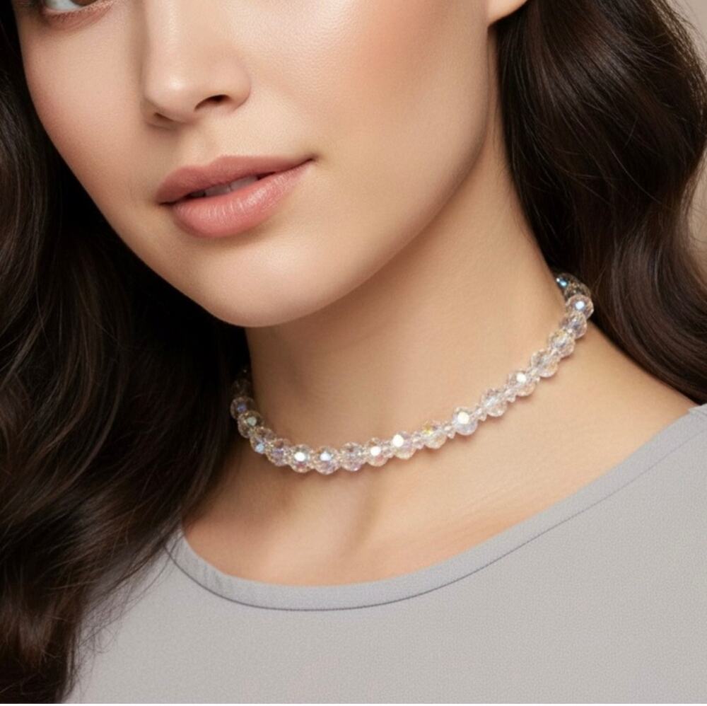 Vintage Crystal Ball Choker Mystical Spiritual Jewelry
